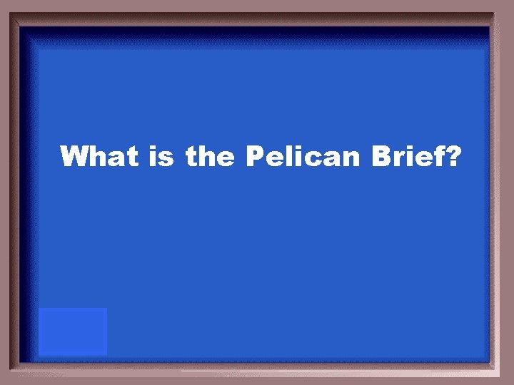 What is the Pelican Brief? 