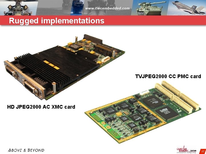 Rugged implementations TVJPEG 2000 CC PMC card HD JPEG 2000 AC XMC card 17