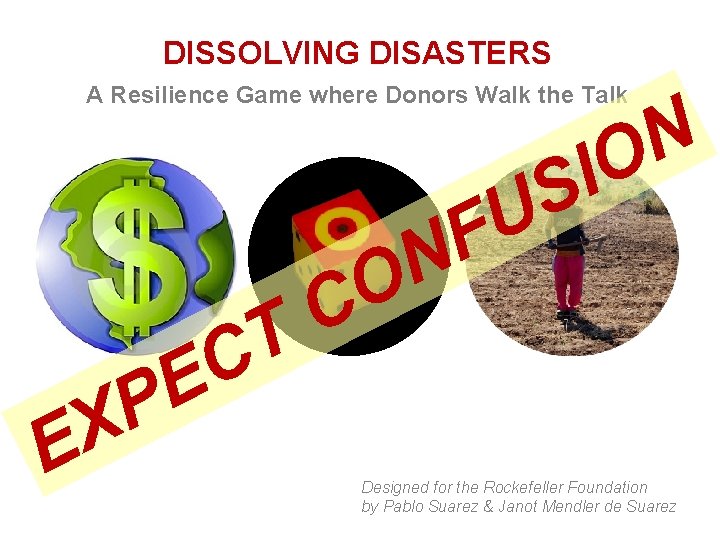 DISSOLVING DISASTERS A Resilience Game where Donors Walk the Talk X E T C