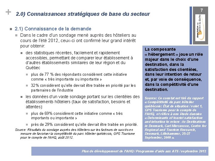 + 2. 0) Connaissances stratégiques de base du secteur 7 2. 1) Connaissance de