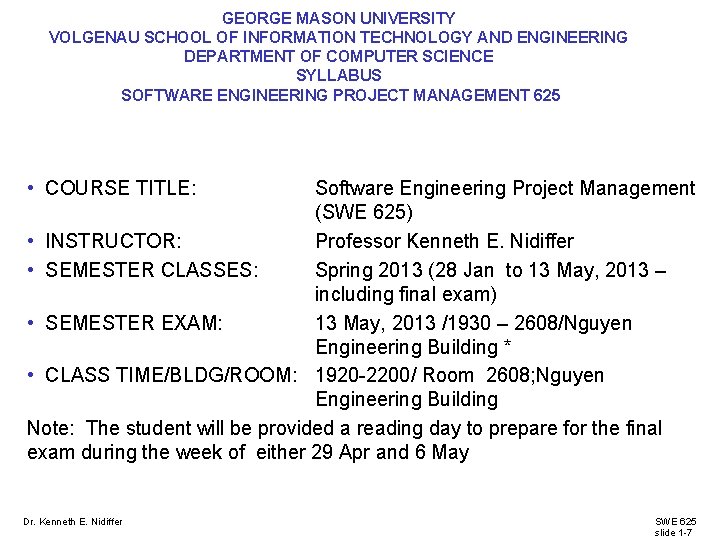 GEORGE MASON UNIVERSITY VOLGENAU SCHOOL OF INFORMATION TECHNOLOGY AND ENGINEERING DEPARTMENT OF COMPUTER SCIENCE GEORGE MASON UNIVERSITY VOLGENAU SCHOOL OF INFORMATION TECHNOLOGY AND ENGINEERING DEPARTMENT OF COMPUTER SCIENCE