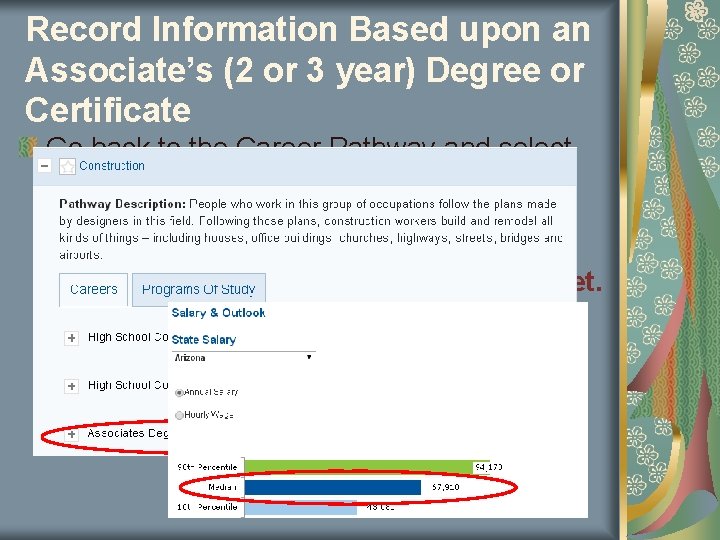 Record Information Based upon an Associate’s (2 or 3 year) Degree or Certificate Go Record Information Based upon an Associate’s (2 or 3 year) Degree or Certificate Go