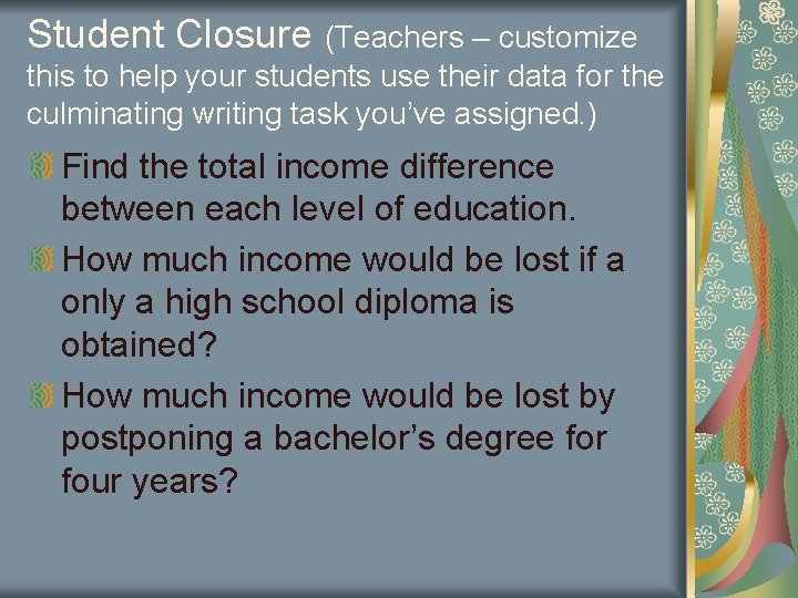 Student Closure (Teachers – customize this to help your students use their data for Student Closure (Teachers – customize this to help your students use their data for