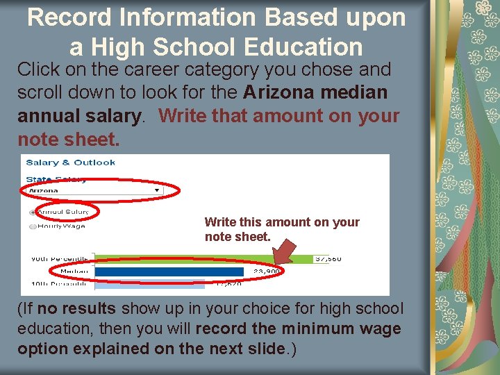 Record Information Based upon a High School Education Click on the career category you Record Information Based upon a High School Education Click on the career category you