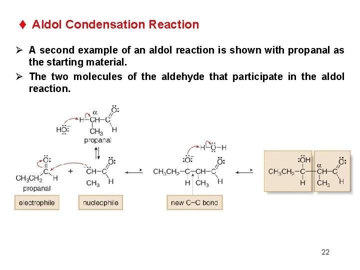 t Aldol Condensation Reaction Ø A second example of an aldol reaction is shown
