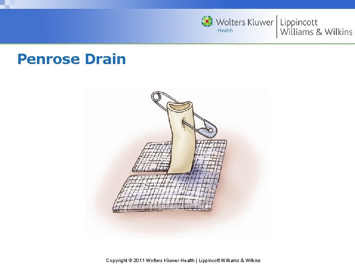 Penrose Drain Copyright © 2011 Wolters Kluwer Health | Lippincott Williams & Wilkins Penrose Drain Copyright © 2011 Wolters Kluwer Health | Lippincott Williams & Wilkins