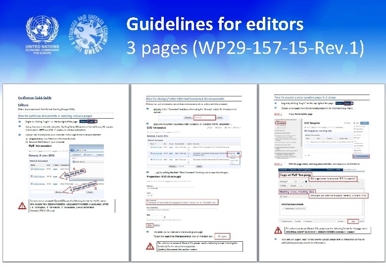 Guidelines for editors 3 pages (WP 29 -157 -15 -Rev. 1) 