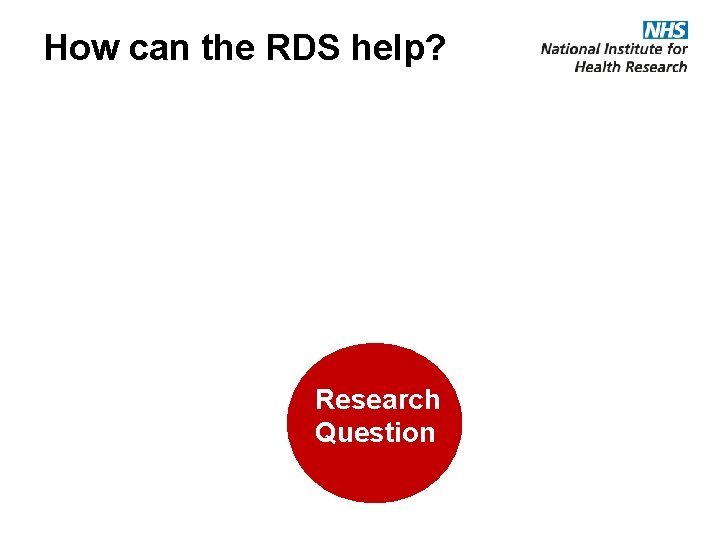 How can the RDS help? Research Question Ideas 