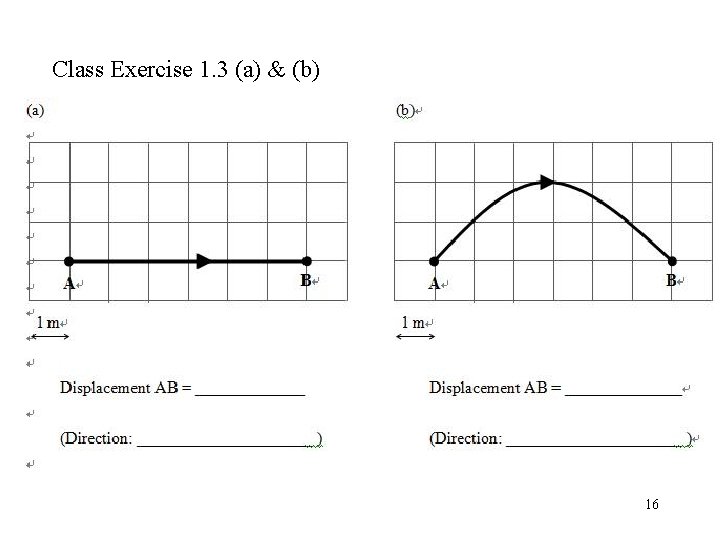 Class Exercise 1. 3 (a) & (b) 16 