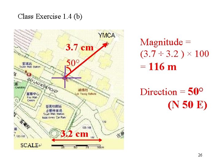 Class Exercise 1. 4 (b) 3. 7 cm 50° Magnitude = (3. 7 ÷