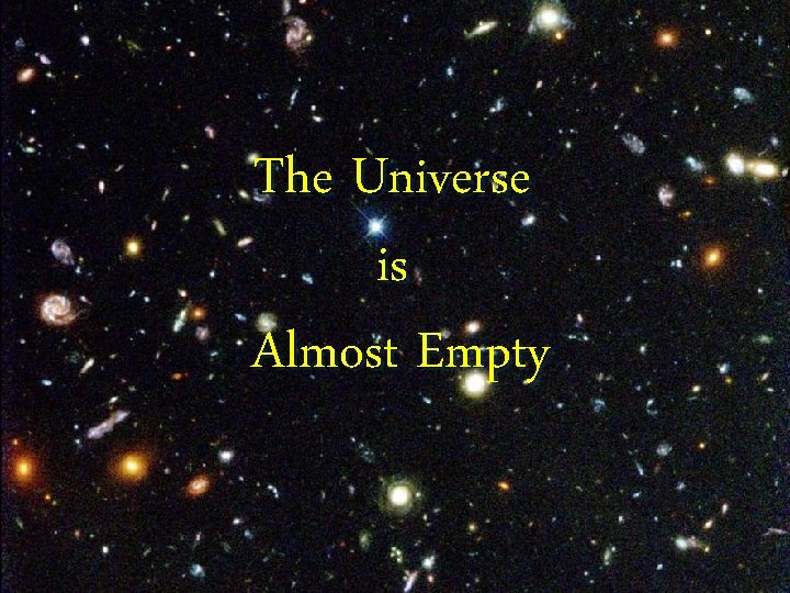 The Universe is Almost Empty 
