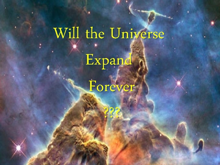 Will the Universe Expand Forever ? ? ? 