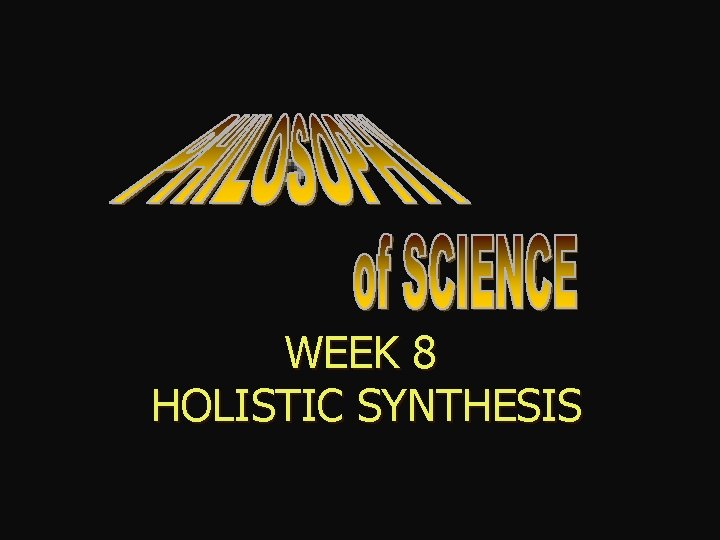 WEEK 8 HOLISTIC SYNTHESIS WEEK 8 HOLISTIC SYNTHESIS
