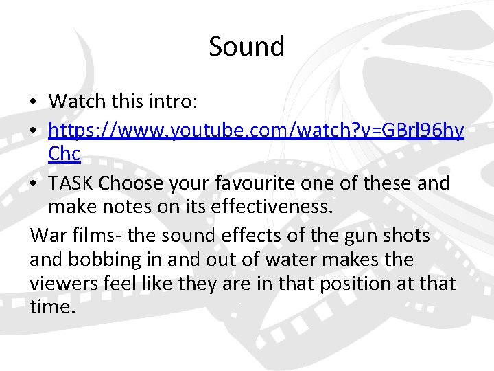 Sound • Watch this intro: • https: //www. youtube. com/watch? v=GBrl 96 hy Chc