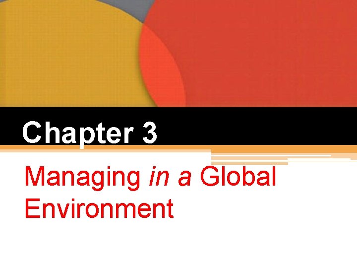 Chapter 3 Managing in a Global Environment 