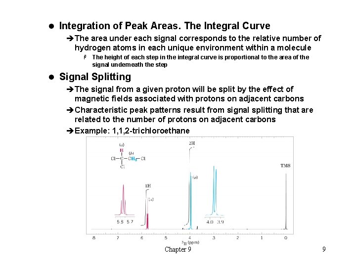 l Integration of Peak Areas. The Integral Curve èThe area under each signal corresponds