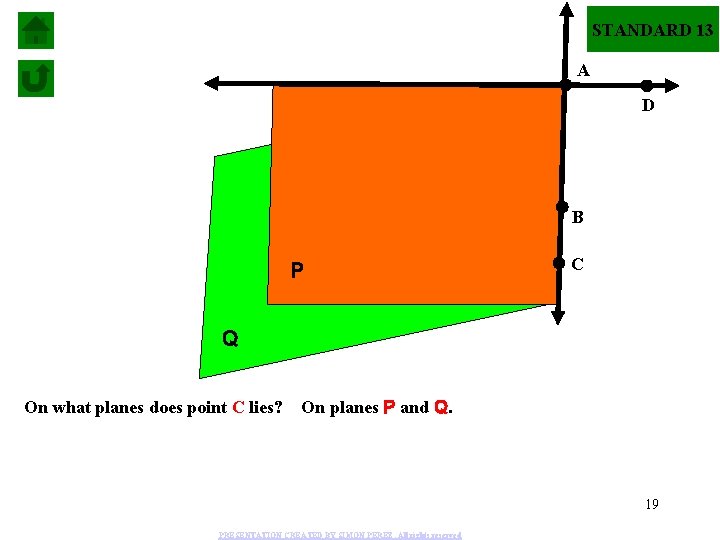 STANDARD 13 A D B P C Q On what planes does point C