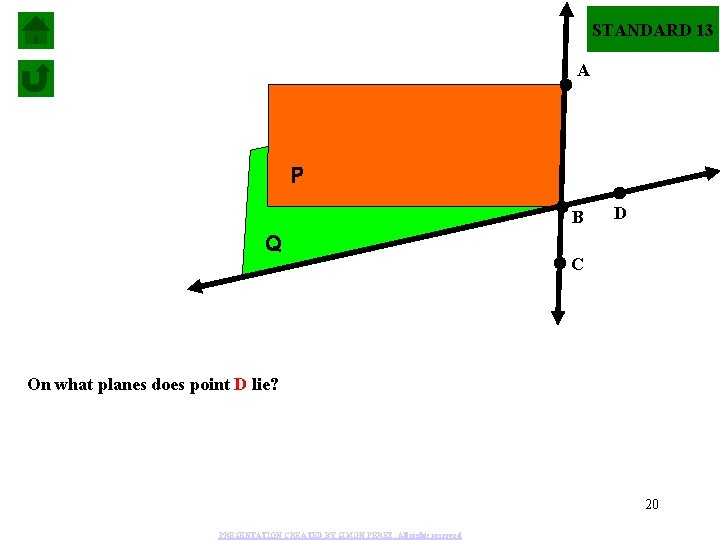 STANDARD 13 A P B Q D C On what planes does point D