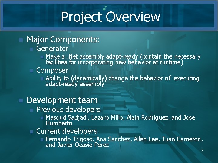 Project Overview n Major Components: n Generator n n Composer n n Make a. Project Overview n Major Components: n Generator n n Composer n n Make a.