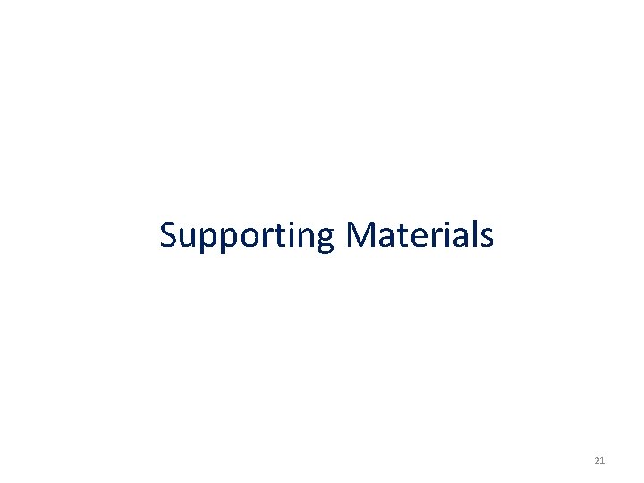 Supporting Materials 21 