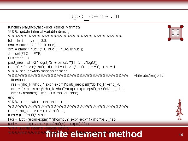 upd_dens. m function [var, facs, fact]=upd_dens(F, var, mat) %%% update internal variable density %%%%%%%%%%%%%%%%%%