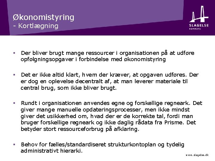 Økonomistyring - Kortlægning § Der bliver brugt mange ressourcer i organisationen på at udføre