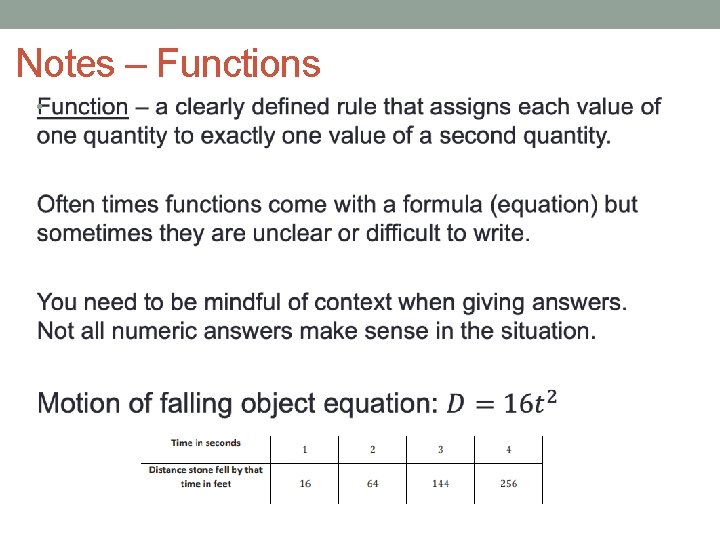 Notes – Functions • 