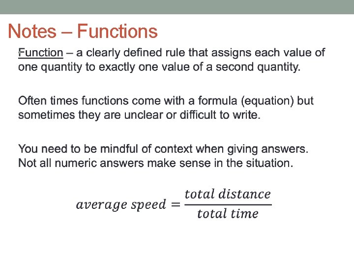 Notes – Functions • 