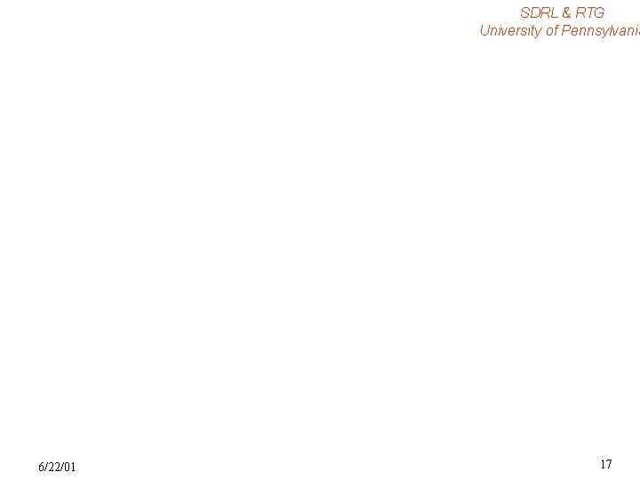 SDRL & RTG University of Pennsylvania 6/22/01 17 