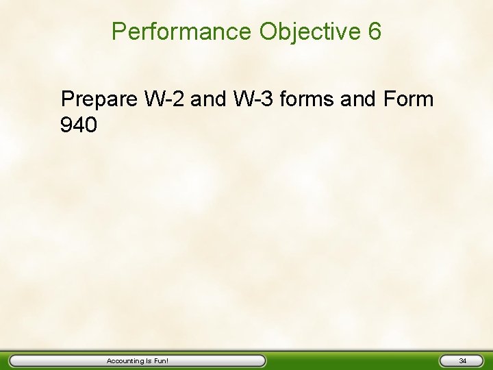 Performance Objective 6 Prepare W-2 and W-3 forms and Form 940 Accounting Is Fun!