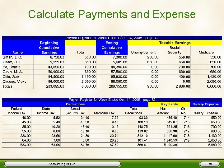 Calculate Payments and Expense Accounting Is Fun! 55 