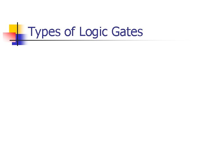 Types of Logic Gates 