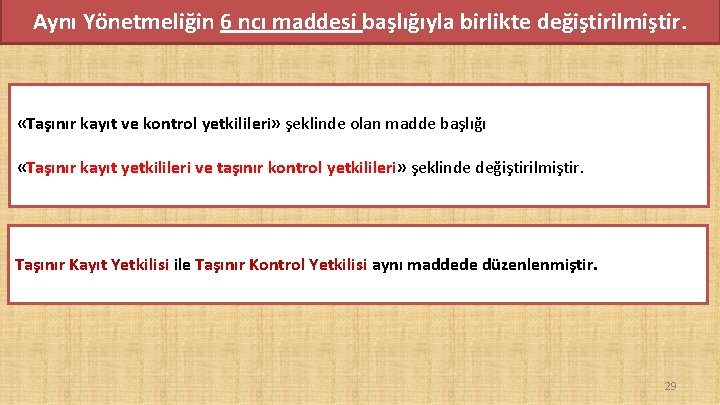 Aynı Yönetmeliğin 6 ncı maddesi başlığıyla birlikte değiştirilmiştir. «Taşınır kayıt ve kontrol yetkilileri» şeklinde Aynı Yönetmeliğin 6 ncı maddesi başlığıyla birlikte değiştirilmiştir. «Taşınır kayıt ve kontrol yetkilileri» şeklinde