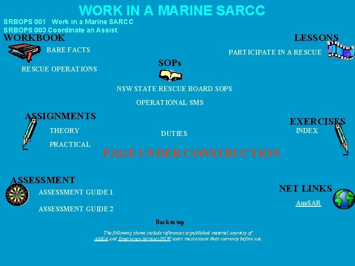 WORK IN A MARINE SARCC SRBOPS 001 Work in a Marine SARCC SRBOPS 003