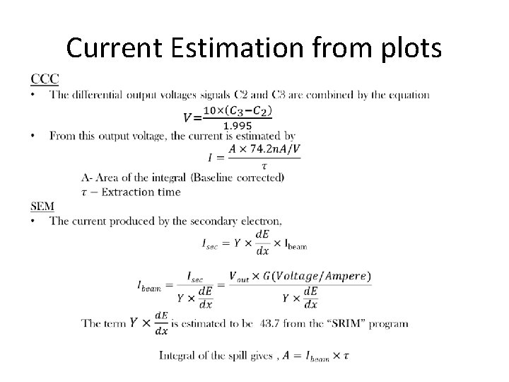 Current Estimation from plots • 