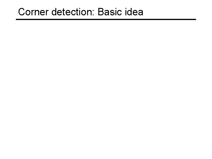 Corner detection: Basic idea 
