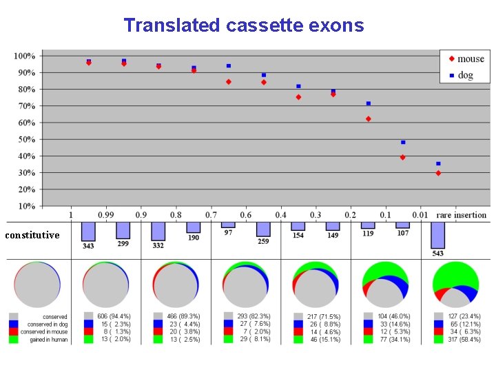 Translated cassette exons constitutive 