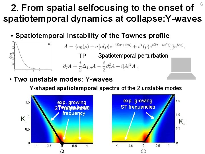 6 2. From spatial selfocusing to the onset of spatiotemporal dynamics at collapse: Y-waves 6 2. From spatial selfocusing to the onset of spatiotemporal dynamics at collapse: Y-waves