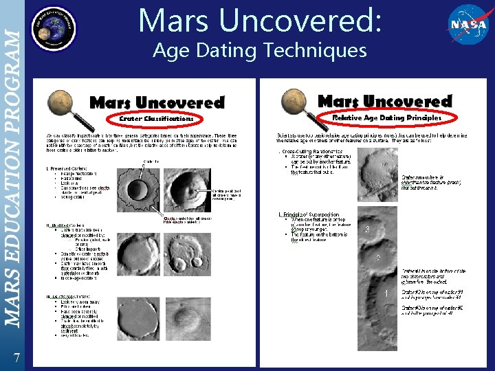 Mars Uncovered: Age Dating Techniques 7 