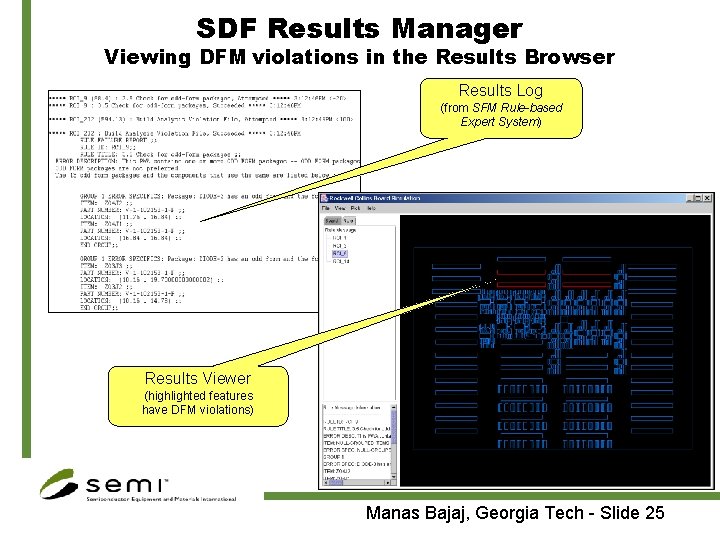 SDF Results Manager Viewing DFM violations in the Results Browser Results Log (from SFM