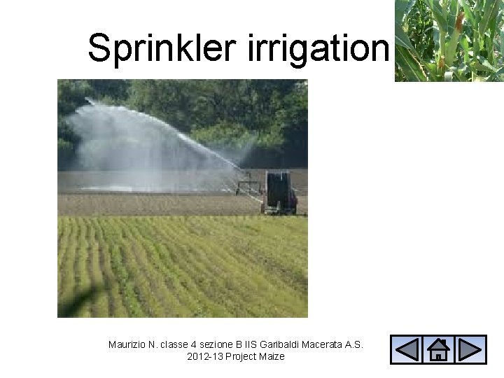 Sprinkler irrigation Maurizio N. classe 4 sezione B IIS Garibaldi Macerata A. S. 2012