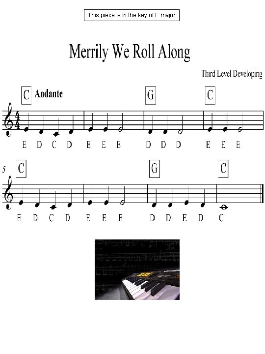 This piece is in the key of F major 