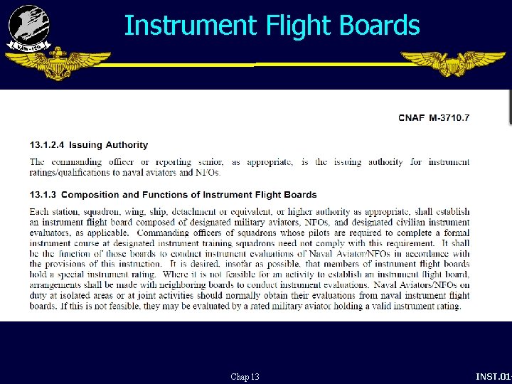 Instrument Flight Boards Chap 13 INST. 01 - 