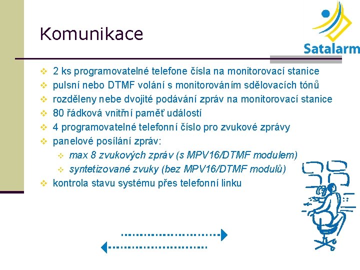 Komunikace v 2 ks programovatelné telefone čísla na monitorovací stanice v pulsní nebo DTMF