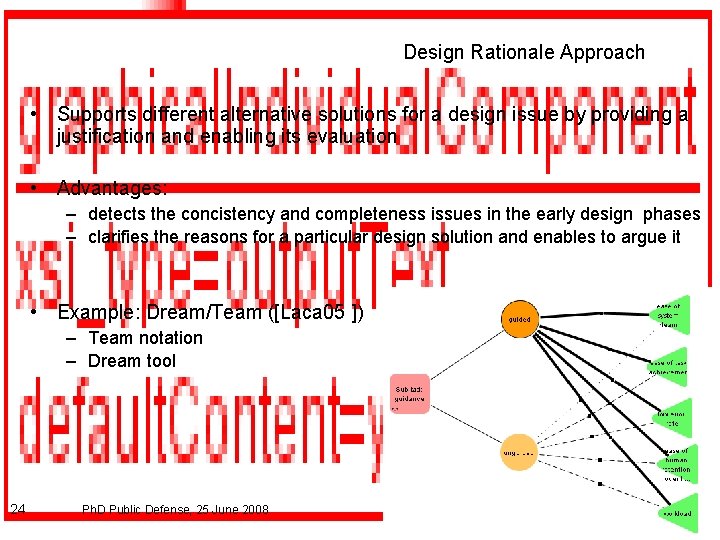 Design Rationale Approach • Supports different alternative solutions for a design issue by providing
