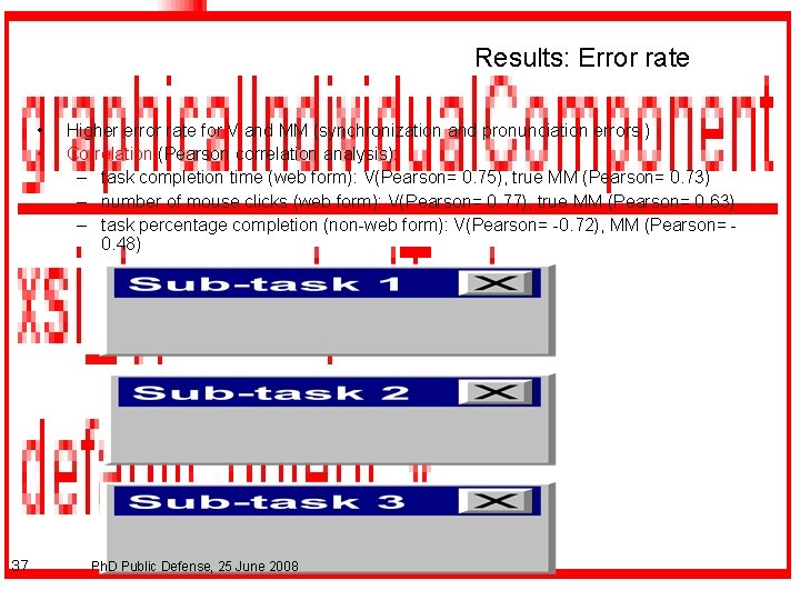 Results: Error rate • • 37 Higher error rate for V and MM (synchronization