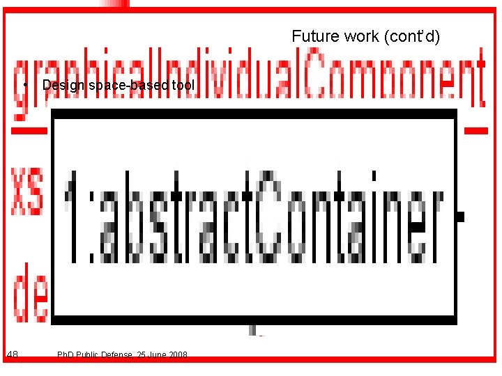 Future work (cont’d) • Design space-based tool 48 Ph. D Public Defense, 25 June