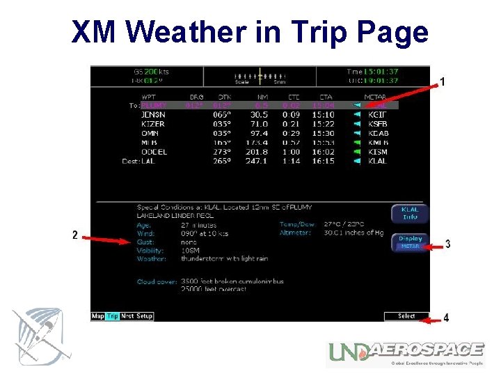 XM Weather in Trip Page 