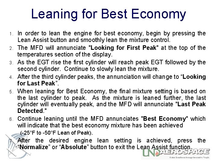Leaning for Best Economy 1. 2. 3. 4. 5. 6. In order to lean