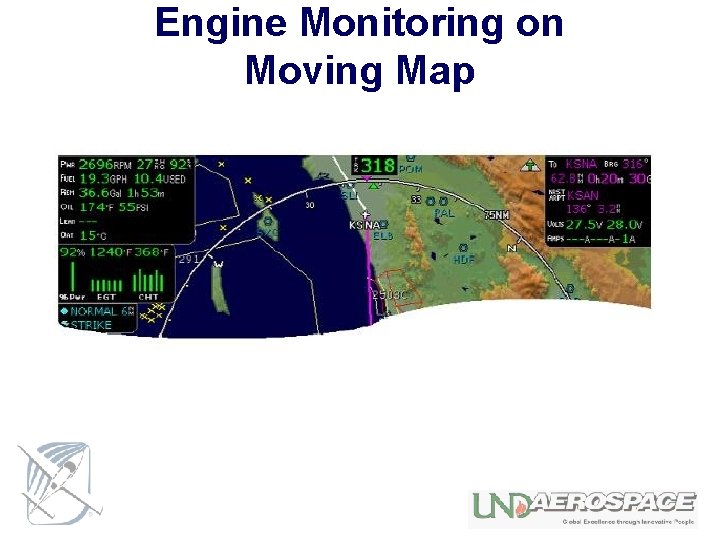 Engine Monitoring on Moving Map 